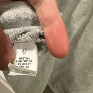 Aerie Oversized Gray Lace Up Raw Hem Sweatshirt Hoodie Size XS thumbnail 6