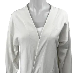 Gymshark White Long Sleeve Knit Mid Length Open Cardigan Sweater Top Size M thumbnail 6