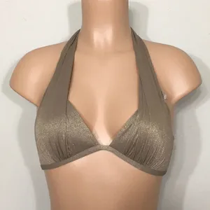 Kenneth Cole gold lame’ push up bikini top. 32 B/C. NWT thumbnail 1
