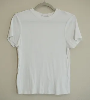 Prana Women's Size Large White Ribbed Short Sleeve Crew Neck T-Shirt Casual Soft thumbnail 1