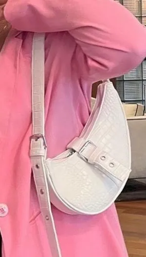 White Saddle Purse Handbag thumbnail 2