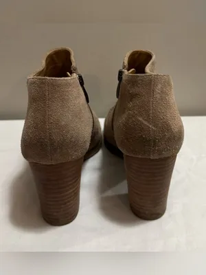 Franco Sarto Tan Suede Woven Ankle Boots Size 9 – Zip Booties thumbnail 3