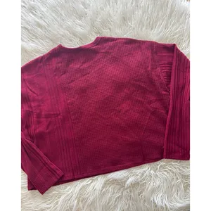 Wild Fable Long Sleeve Boxy Cropped T-Shirt Berry Red Size Large thumbnail 7