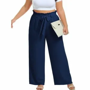 Cueply Womens Pants Sz 3X Dark Blue Wide Leg Pull On Trousers Pockets Casualwear thumbnail 2