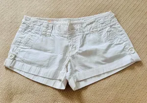 Vintage American Eagle White Cargo Mini Shorts thumbnail 1
