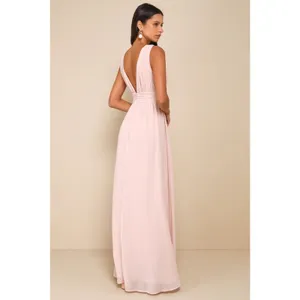 NWT Lulus Heavenly Hues Blush Maxi Dress Bridismaid Wedding Formal Size XXS thumbnail 3