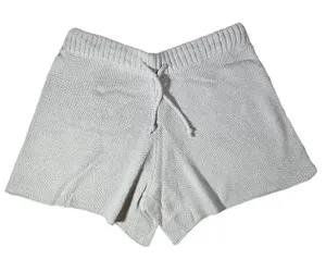 WeWoreWhat‎ Pull On Sweater Shorts L Gray Chunky Knit Drawstring Loungewear thumbnail 1