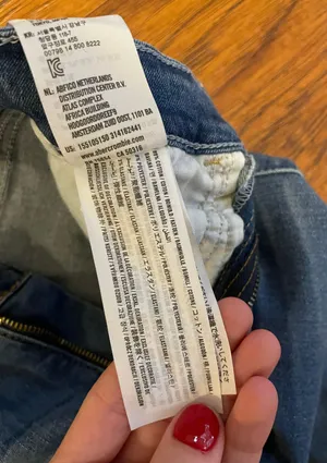 Abercrombie and Fitch high rise dark wash jeans thumbnail 9