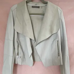 MOVING SALE!! Beautiful grey faux leather blazer thumbnail 1