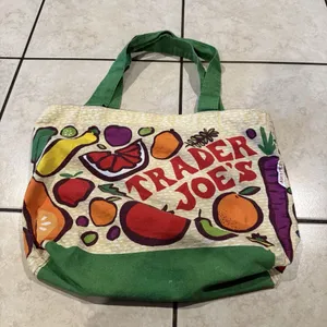 Trader Joe's Shopping Bag Fruit & Vegetable (100% cotton) Made In AOP/USA thumbnail 2