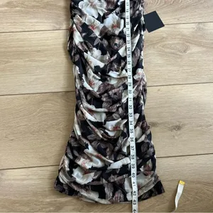 Lulu’s We Really Mesh Black Floral Print Sleeveless Ruched Midi Dress NWT Small thumbnail 14