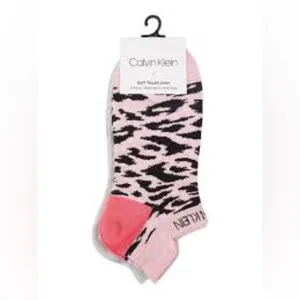 NWT Calvin Klein Leopard Back Tab no show socks thumbnail 4