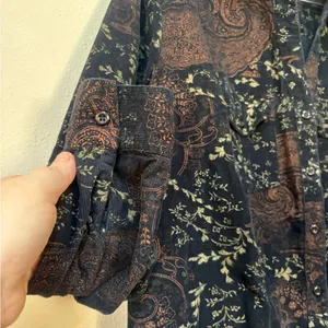 Keren Hart Paisley Corduroy Shirt M 70s Boho Eclectic Grandpa Fall thumbnail 6