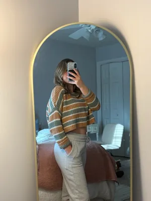 American Eagle Striped Cropped Sweater XS thumbnail 4