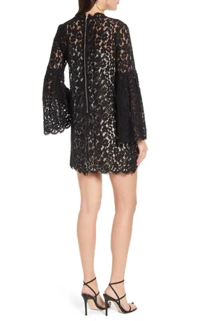 Black Long Sleeve Lace Shift Dress Endless Rose XS NWT thumbnail 2