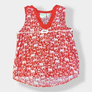 Anthropologie Maeve Melange Red‎ Animal Print Top Size 6 thumbnail 4