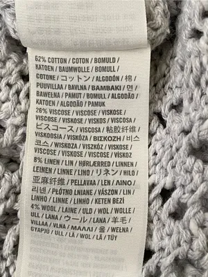 Hollister Co light gray open knit crotchet sweater top womans size small thumbnail 5