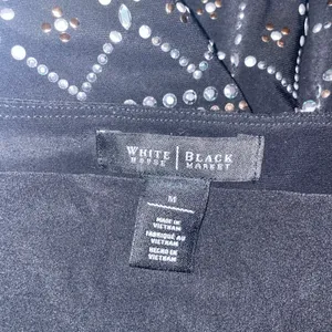White House Black Market Elegant Black Sheath Dress Beaded Cocktail Party thumbnail 3