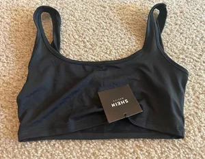 Woman top Shirt Black Small Crop Top thumbnail 1