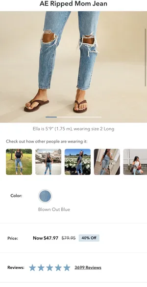 American Eagle Jeans Mom Ripped thumbnail 5