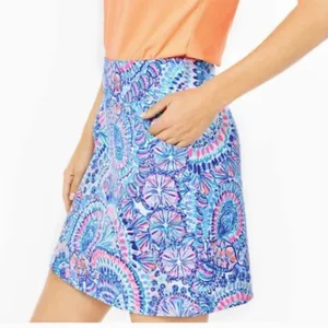 Lilly Pulitzer Skort Size 6 in Blue and Pink Patterned Mini Skirt Luxletic thumbnail 2