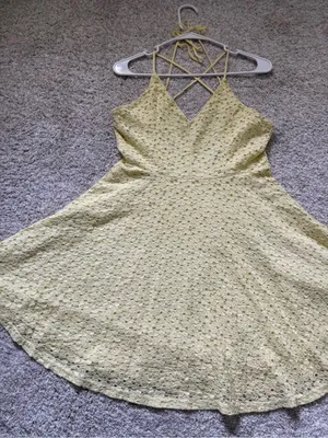 Kimchi Blue Urban Outfitters Lace fit flare halter Mini Dress Open Back Fairy sz 10 thumbnail 3