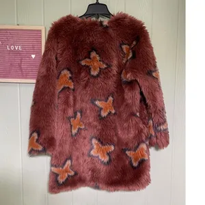 Free People RARE HTF Wrap Me Up Star Faux Fur Fun Jacket Coat‎ Blogger Fav Fall thumbnail 7