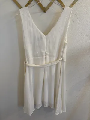 NWT Lulu’s Wonderful Ways White Faux Wrap Skater Dress XL thumbnail 7