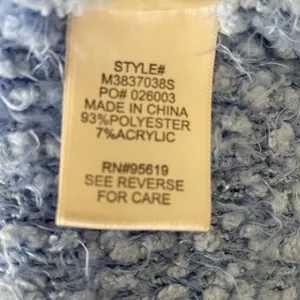 Studio JPR Sweater Women XL Blue Crew Neck 3/4 Sleeve Sherpa Fuzzy‎ Cozy Casual thumbnail 8