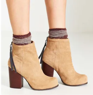 Jeffrey Campbell HAVANA LAST RUMBLES TAN SUEDE CHUNKY HEEL ANKLE BOOTIE SHOES 9 thumbnail 1