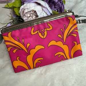 Boutique Vibrant Pink and Orange Retro Printed Bag thumbnail 2
