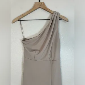 NEW Birdy Grey Kira Bridesmaid Dress With Slit In Chiffon Taupe size XS $105 thumbnail 7