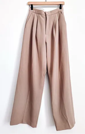 3.another High Rise Wide Leg Taupe Trousers Size M thumbnail 1