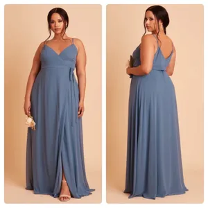 Birdy Grey Cindy Chiffon Wrap‎ Maxi Bridesmaid Dress in Twilight Sz 2X NEW thumbnail 2