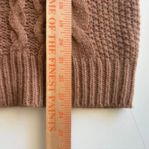 J.Crew Cable Knit Sweater Womens Medium Brown Alpaca Merino Wool‎ Blend 48675 thumbnail 6