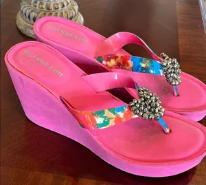 Gianni Bini Pink Jeweled Sandals thumbnail 1