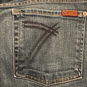 7 For All Mankind Dark Blue Flare Jeans thumbnail 4