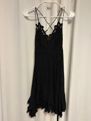Free People Adella Slip Dress in Black thumbnail 2
