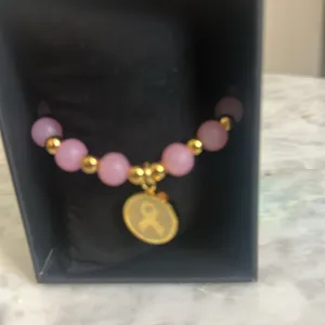 Rustic Cuff Breast Cancer Awareness‎ Stretch Bracelet Pink and Good New in Box thumbnail 2