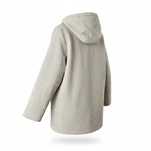 Aeros‎ by Kristen Blake Womens XL Beige Quilted Hooded Zip Jacket Coat I72922 thumbnail 4