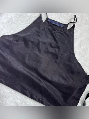 Zara Black Satin Halter Strappy Crop Top Medium thumbnail 2