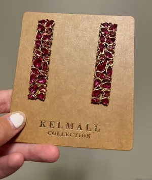 Rhinestone Square Dangle Earrings thumbnail 1