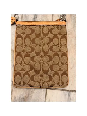 Coach Signature Jacquard Shoulder Cross Body E05N-6016 Canvas/Leather 9"x7" thumbnail 9