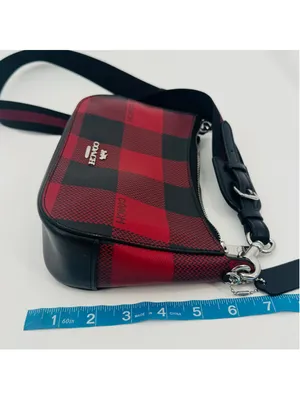 Coach C6818 Jes Crossbody Bag Red Black Buffalo Plaid thumbnail 9