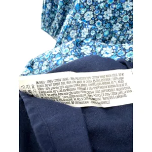 Hyacinth House Blue Floral Tiered Mini Dress Ruffle Neck 3/4 Puff Sleeve Small‎ thumbnail 6