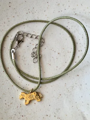 Handmade gold tone stainless steel horse pony necklace💚🎠 thumbnail 3