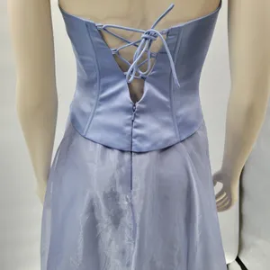 Michelangelo Gown Womens 6 Blue Beaded Whimsical Fairy Corset Halter Prom Dress thumbnail 16