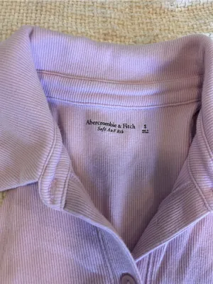 Abercrombie & Fitch Lilac Ribbed Polo Tank Bodysuit thumbnail 3