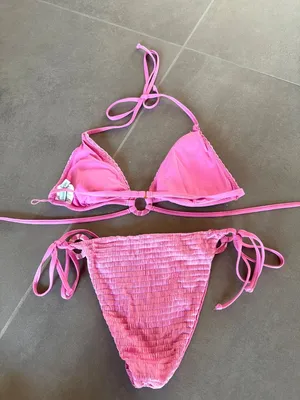 Isabella Rose Smocked Bikini Set Pink Womens Size Large thumbnail 4