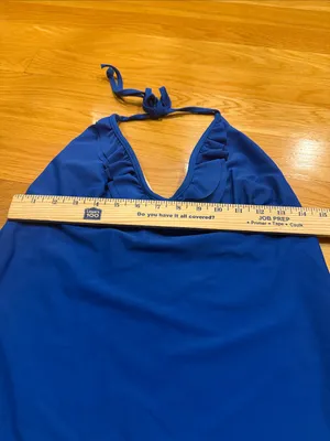 Old Navy royal blue tankini top size large . thumbnail 2